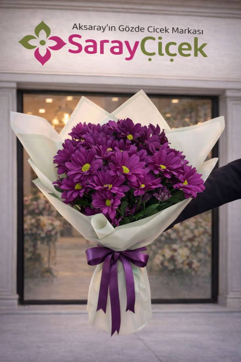 Mor Papatya Buketi